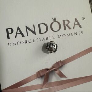 Pandora MOM 14K Charm Salmon CZ